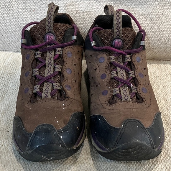 Merrell size 9 wm’s leather vibram air cushion hiking boot /  Shoes - Picture 5 of 16